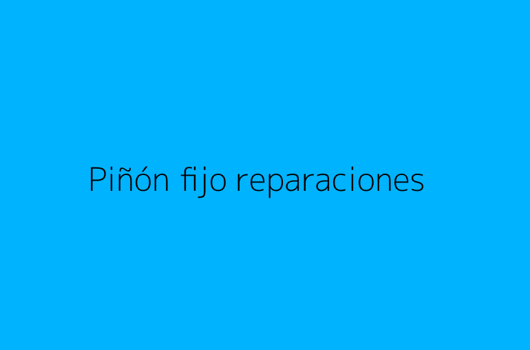 Piñón fijo reparaciones